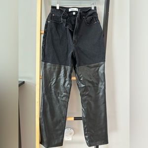 90’s Straight Ultra High Rise Curve Love Black Leather Jeans